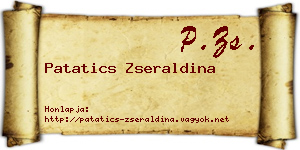 Patatics Zseraldina névjegykártya